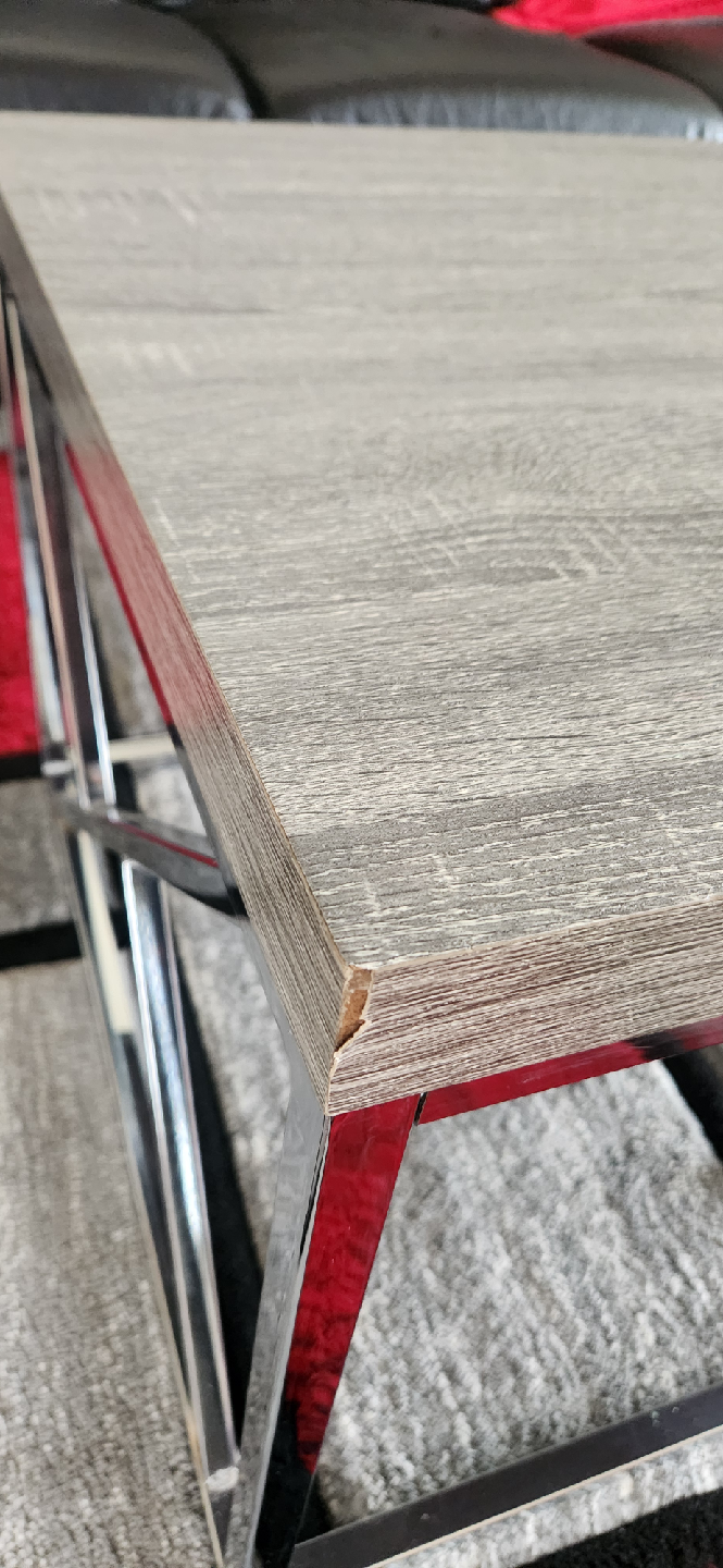 Grey Wood & Chrome Coffee Table - photo 4