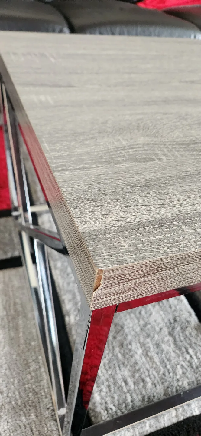 Grey Wood & Chrome Coffee Table image indicator(4)