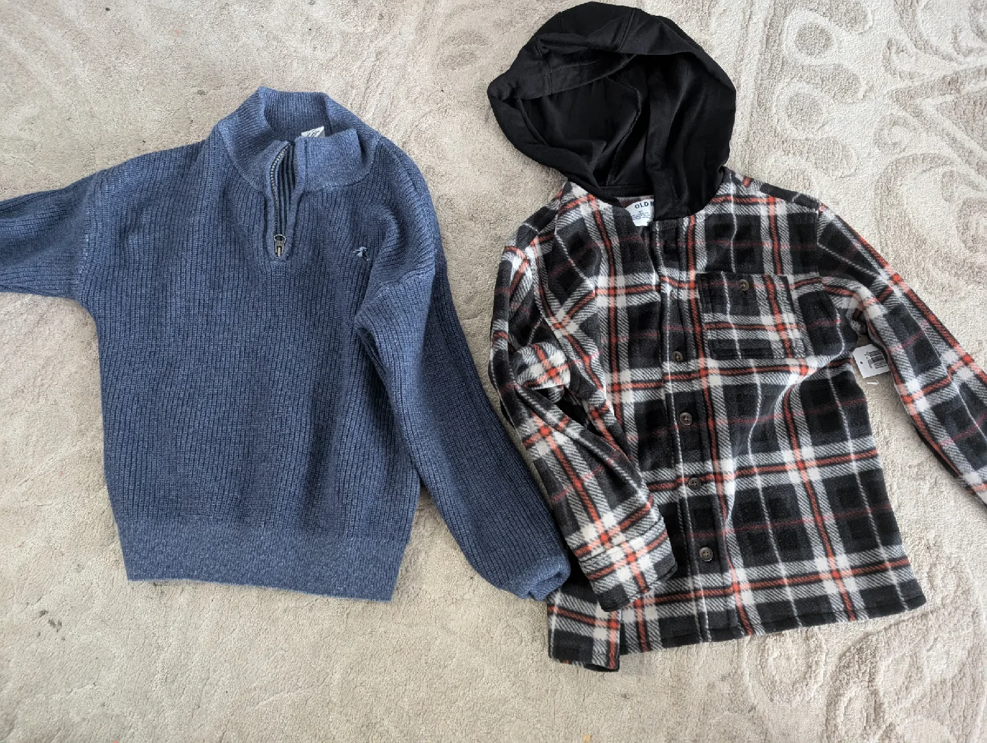 Old Navy Flannel & Blue Sweater Bundle thumbnail