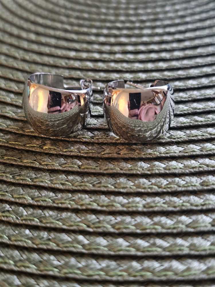 Silver Hoop Earrings Stamped 925