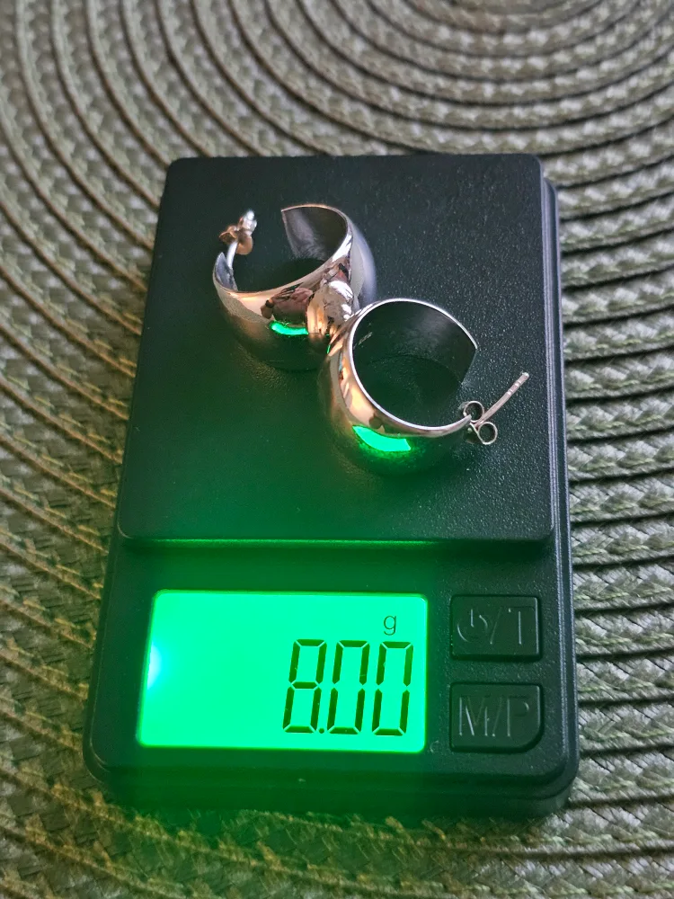 Silver Hoop Earrings Stamped 925 image indicator(4)