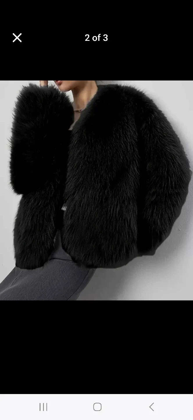 Black Faux Fur Coat