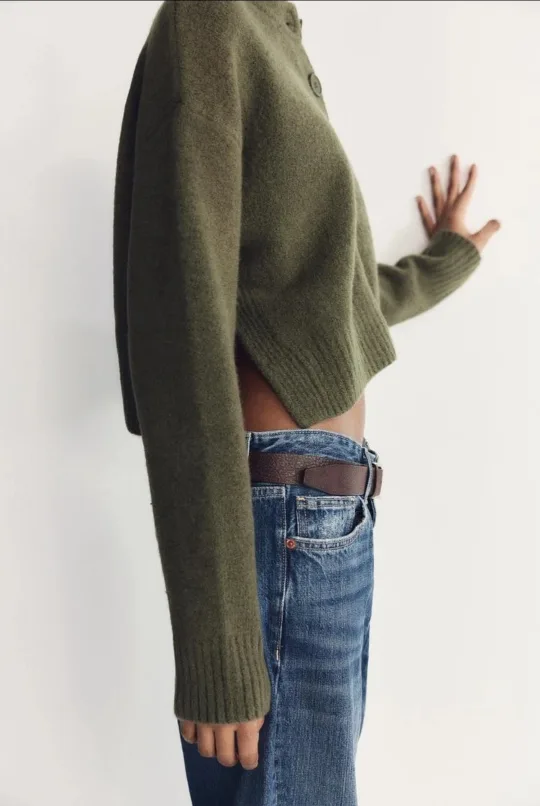 Zara Fall Cardigan Olive Green 🧡 image indicator(3)
