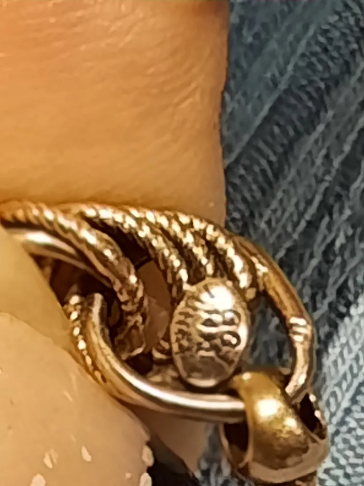 AUTHENTIC 14K SOLID Gold 2 Tone Chunky Bracelet image indicator(3)