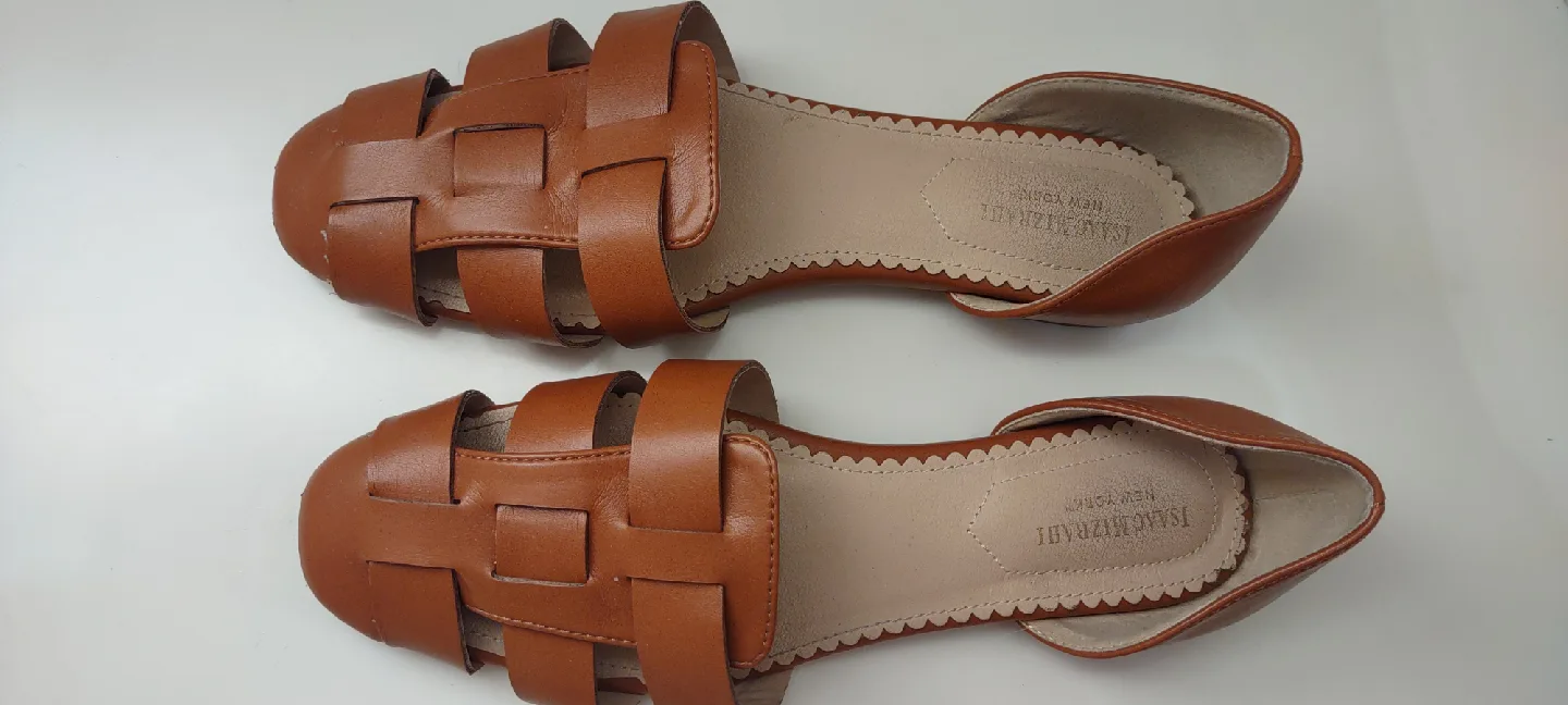 Isaac Mizrahi Brown Woven Sandals image indicator(5)