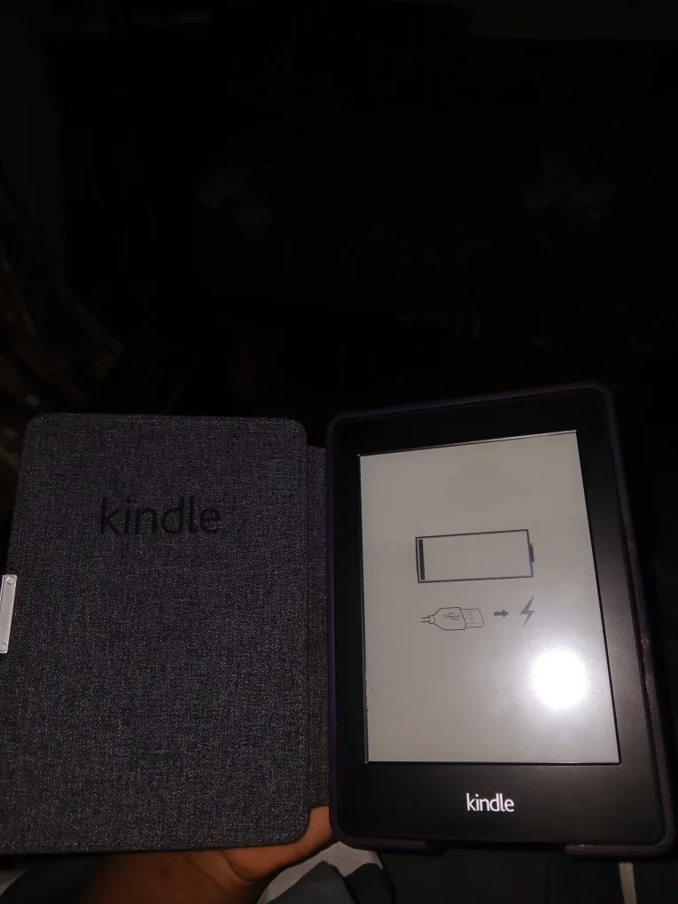 Kindle e-reader with purple cover image indicator(3)