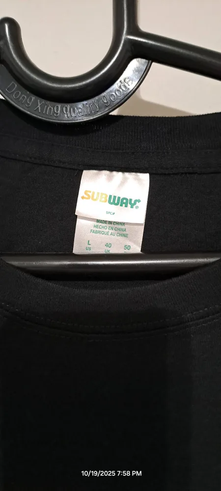 Subway Black T-Shirt - Size L image indicator(2)