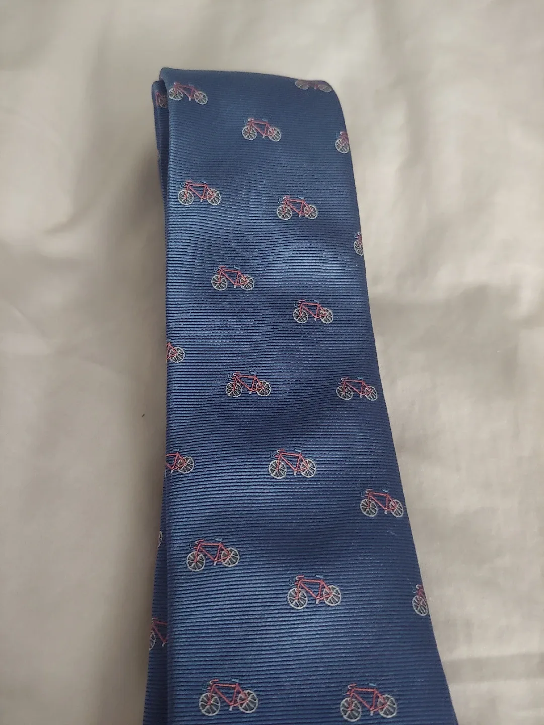 Ben Sherman Blue Silk Tie with Bicycle Pattern image indicator(4)