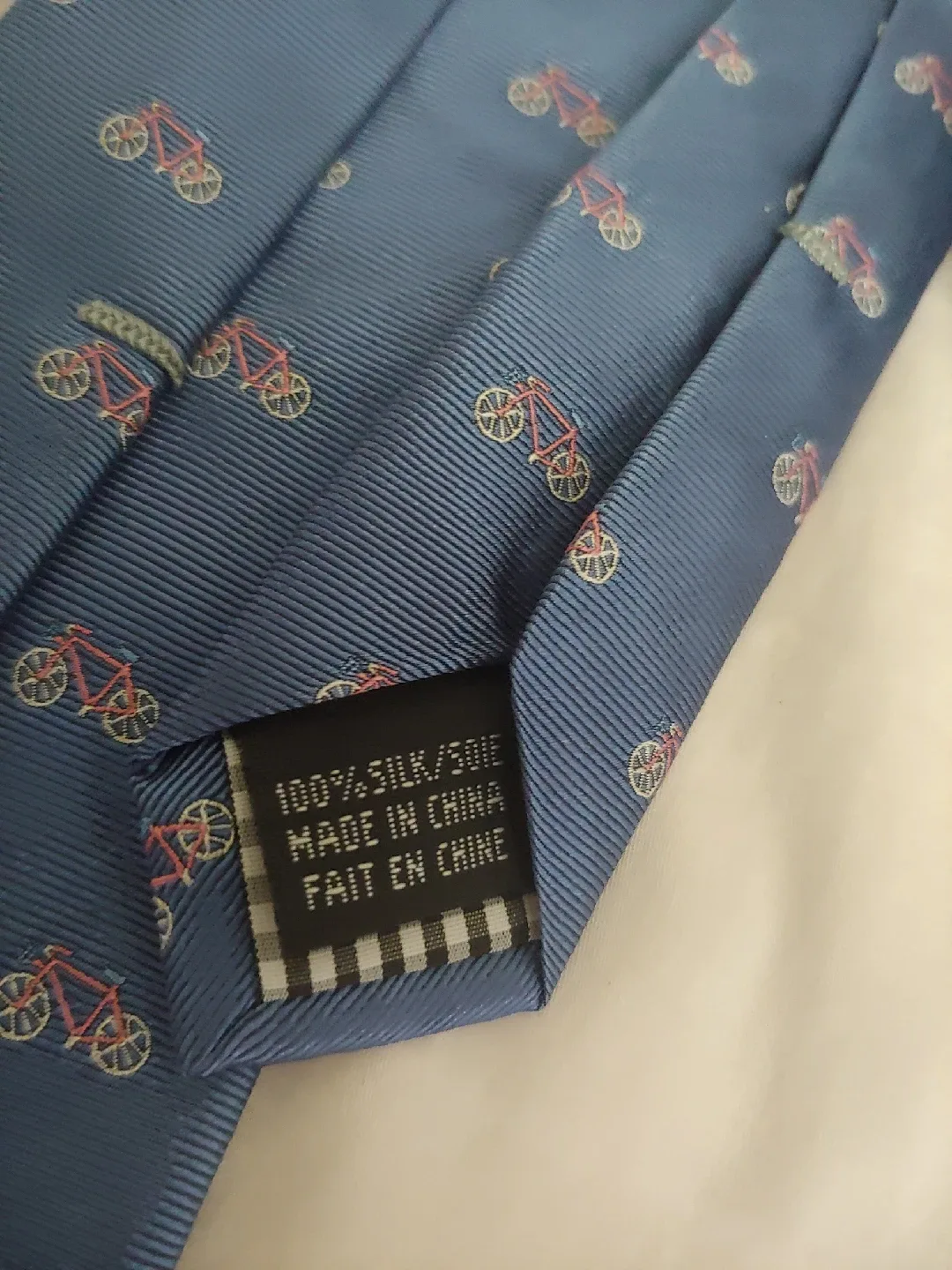 Ben Sherman Blue Silk Tie with Bicycle Pattern image indicator(5)