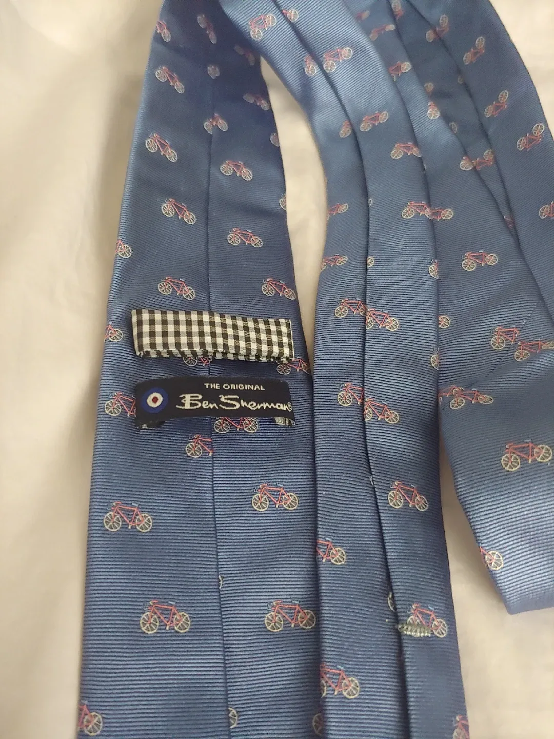 Ben Sherman Blue Silk Tie with Bicycle Pattern image indicator(6)