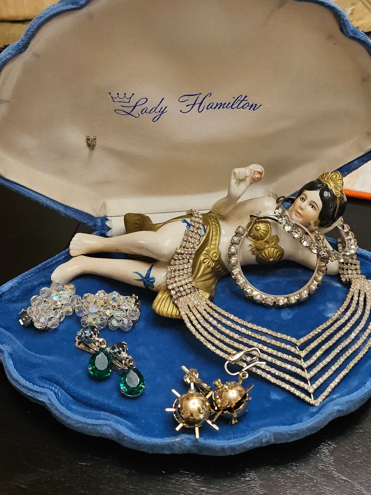 Vintage Rhinestone Earrings, Various Styles thumbnail