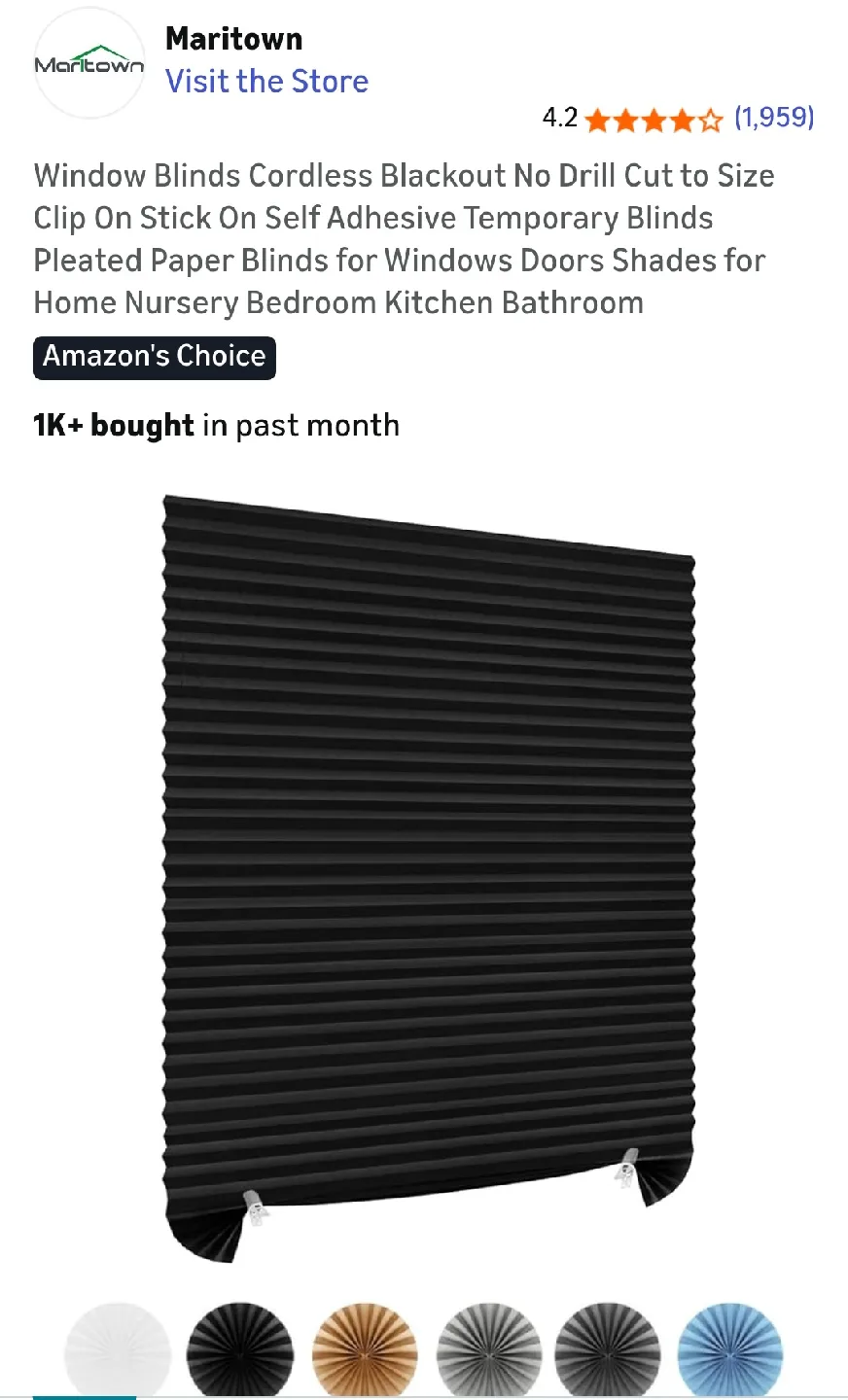 🧡 Cirdless Blackout Pleated Paper Blinds - Black thumbnail