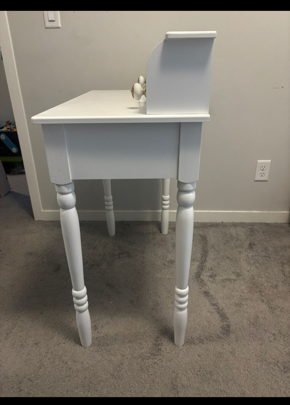 White Vanity Desk with Drawers - photo 3