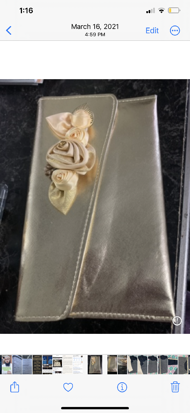 Gold Clutch with Floral Detail - photo 2