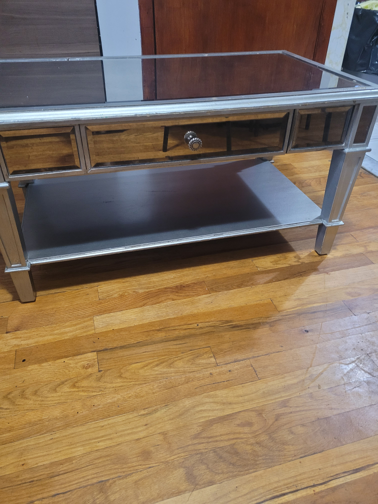 Silver Mirrored Coffee Table