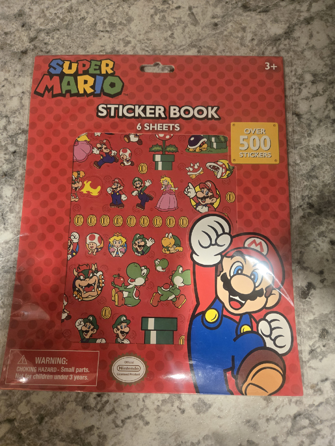 New Super Mario Sticker Book - 6 Sheets, Over 500 Stickers