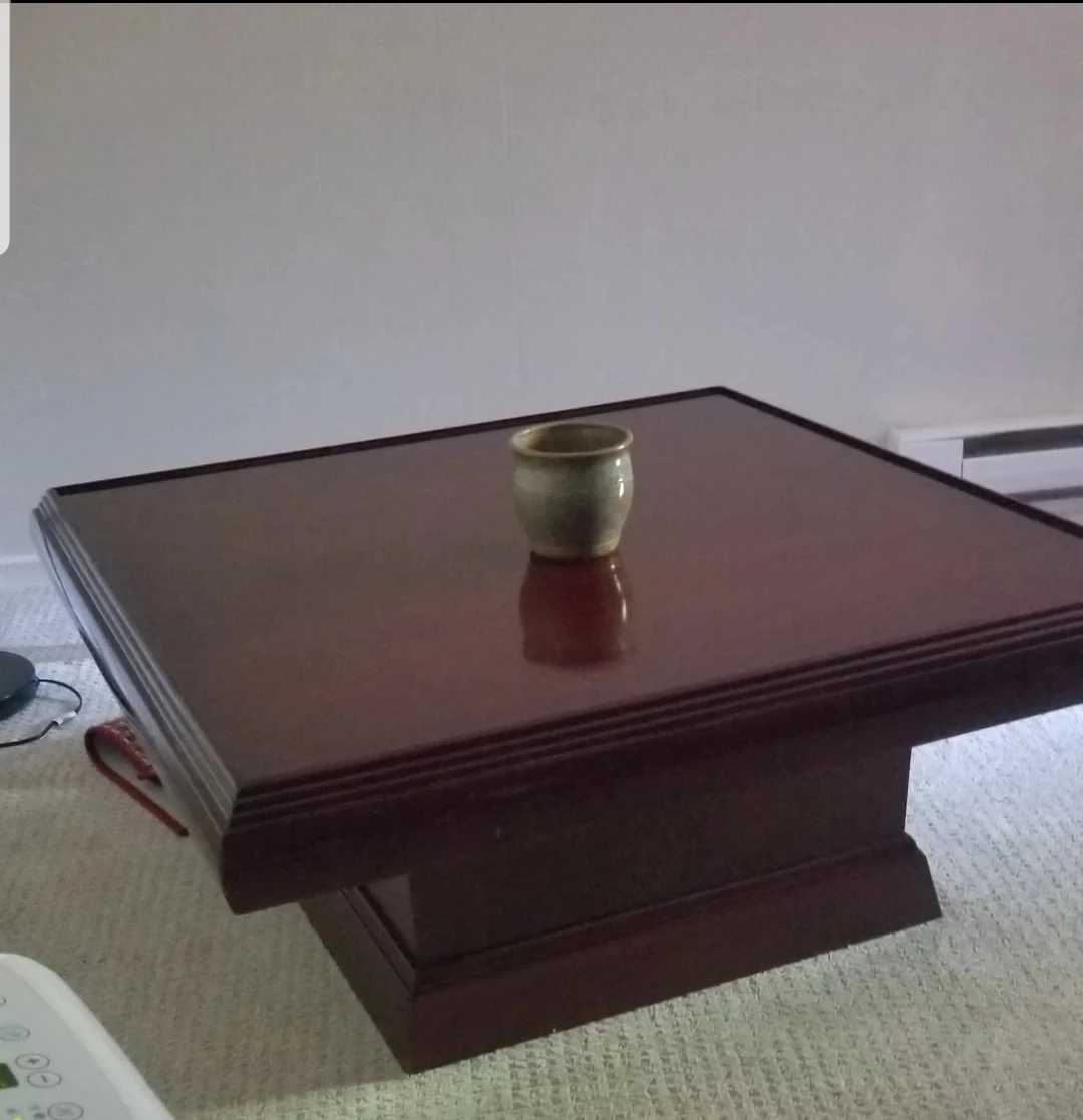 low wooden coffee table