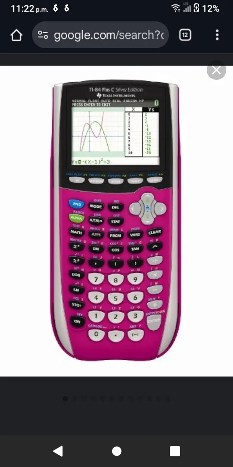 TI-84  Plus C Silver Edition graphing calculator. image indicator(9)