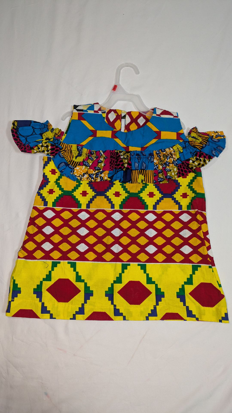 Colorful African Print Girls Dress