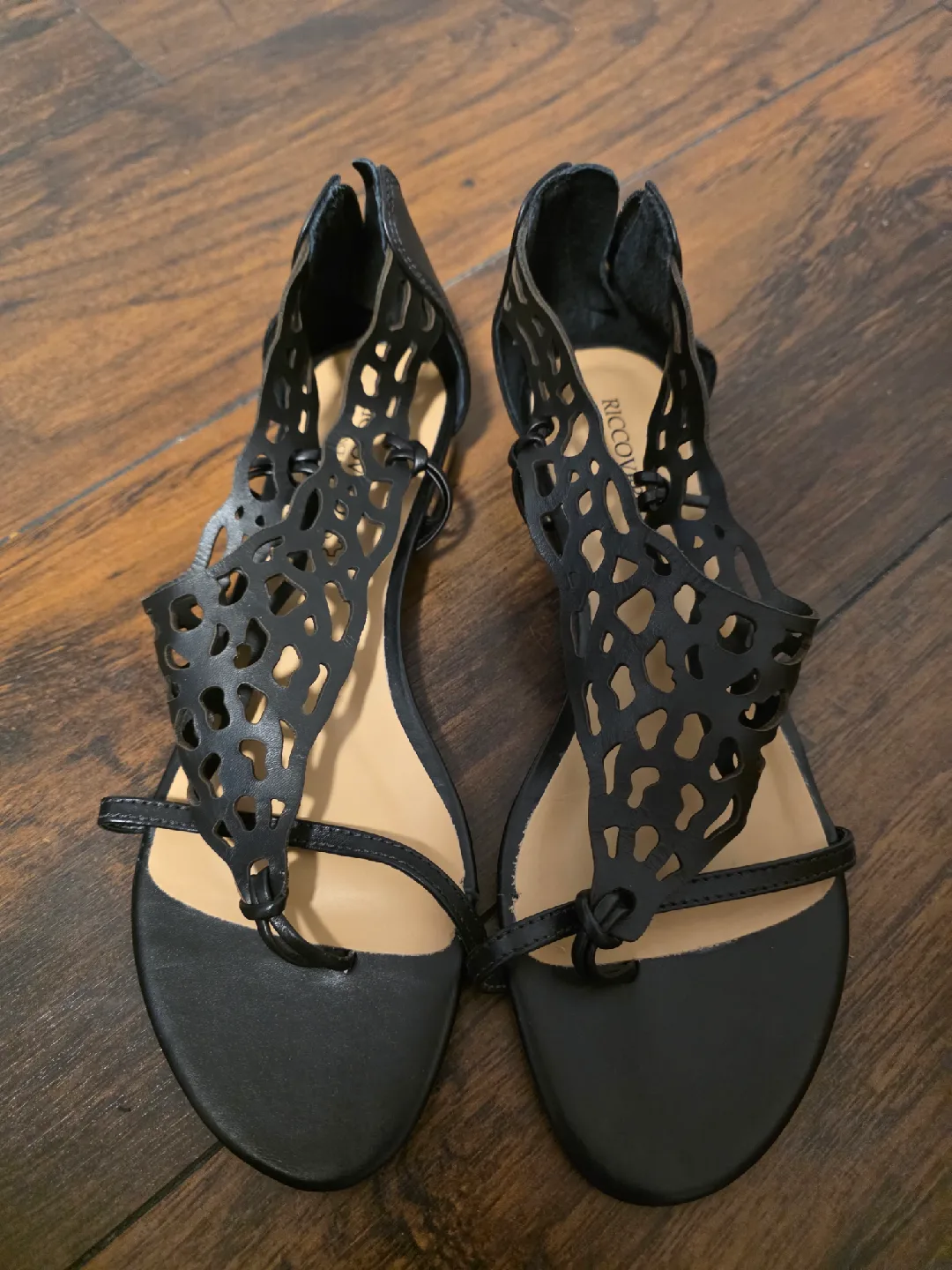 Riccovero Black Gladiator Sandals - Size 7