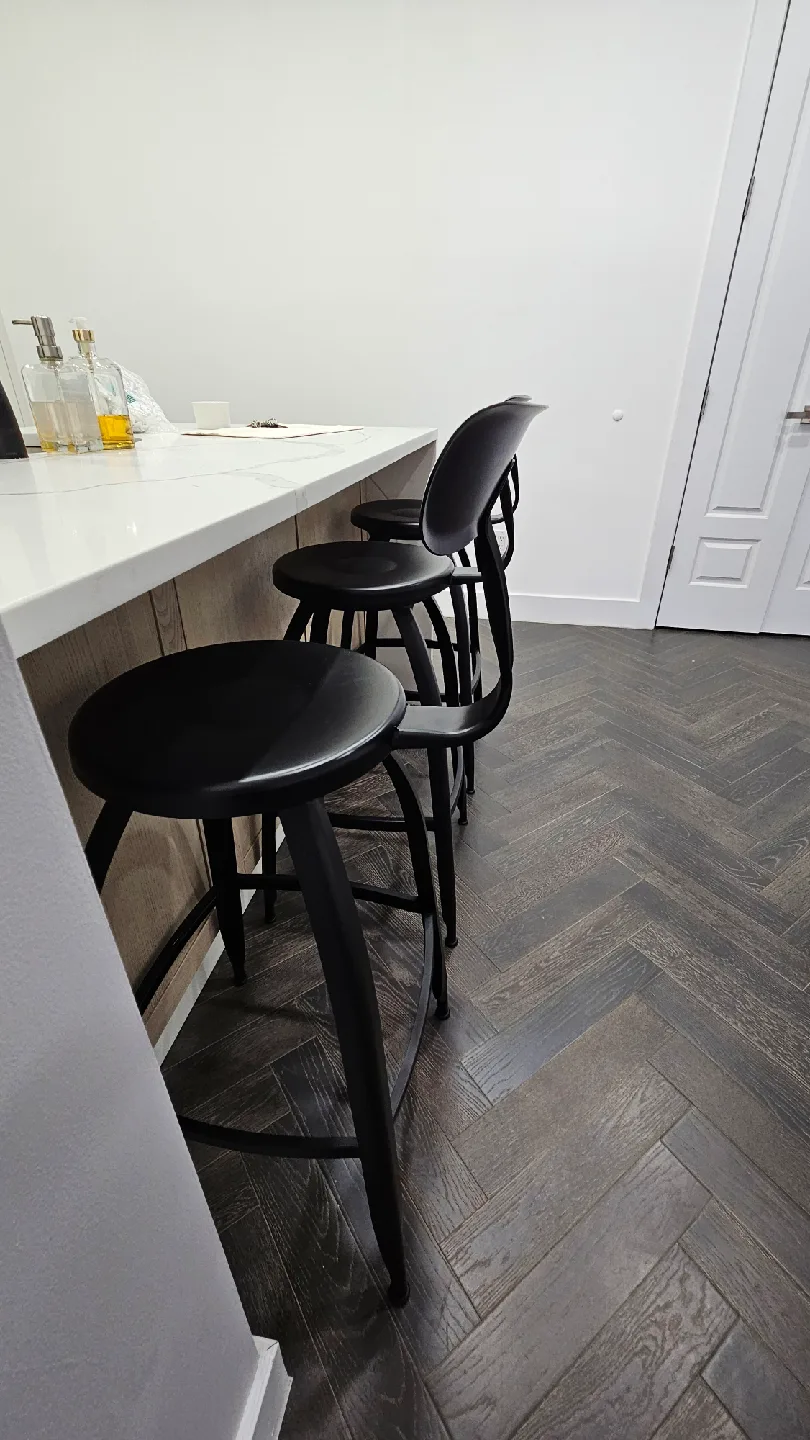 Set of 3 Black Bar Stools image indicator(2)