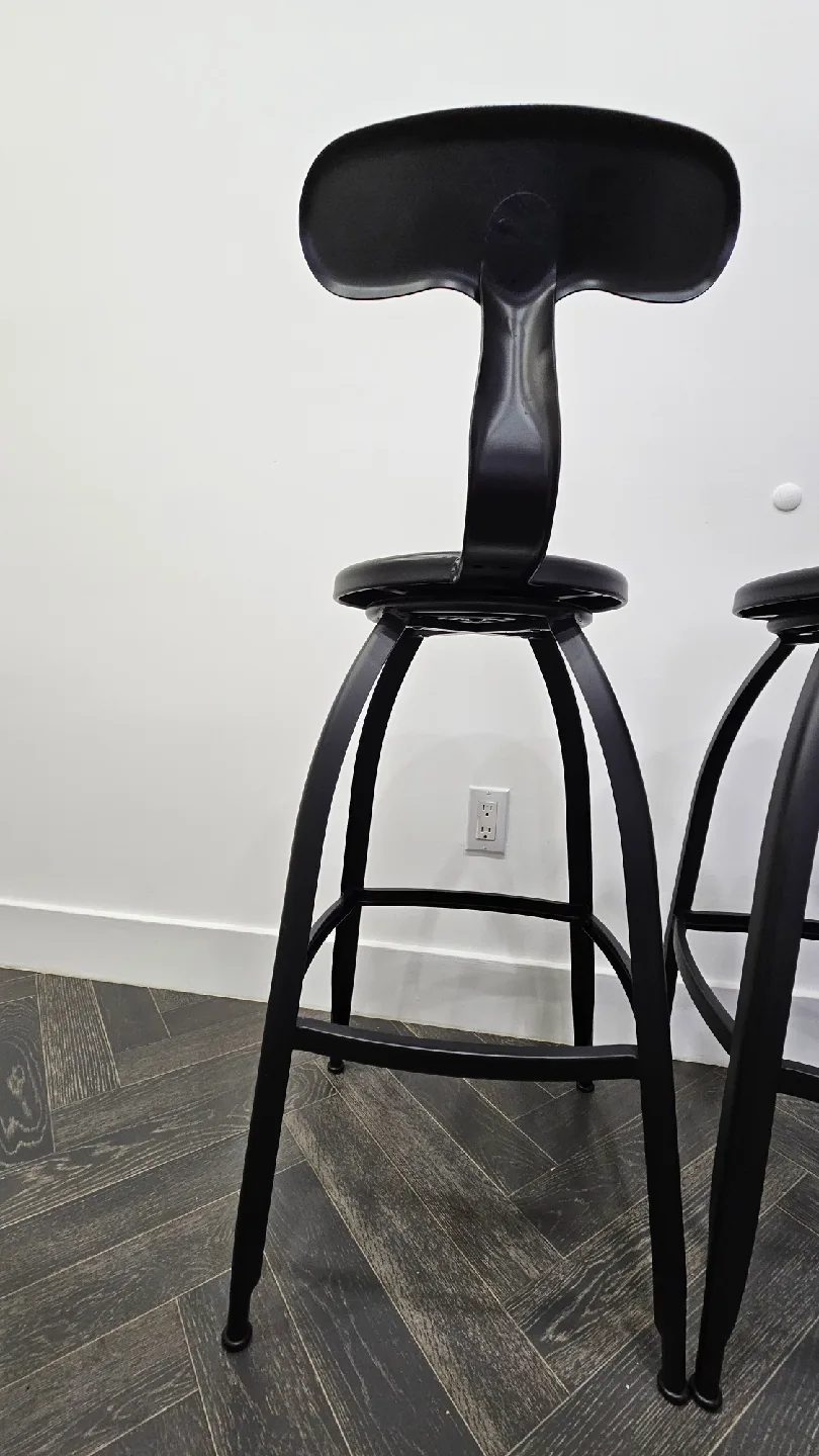 Set of 3 Black Bar Stools image indicator(6)