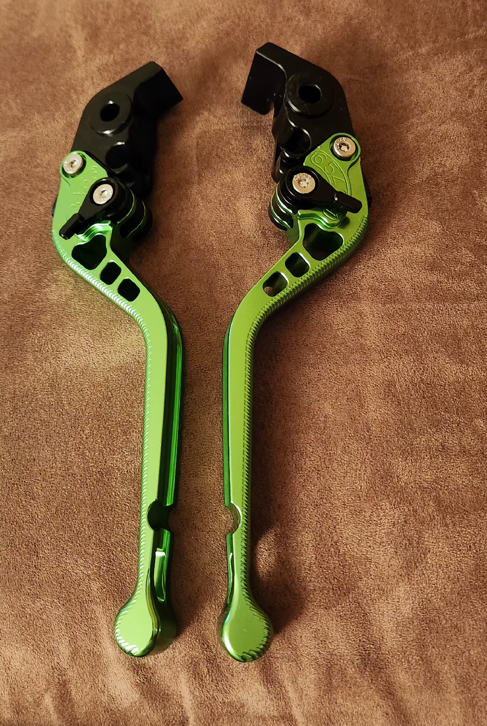 Green Motorcycle Brake/Clutch Levers