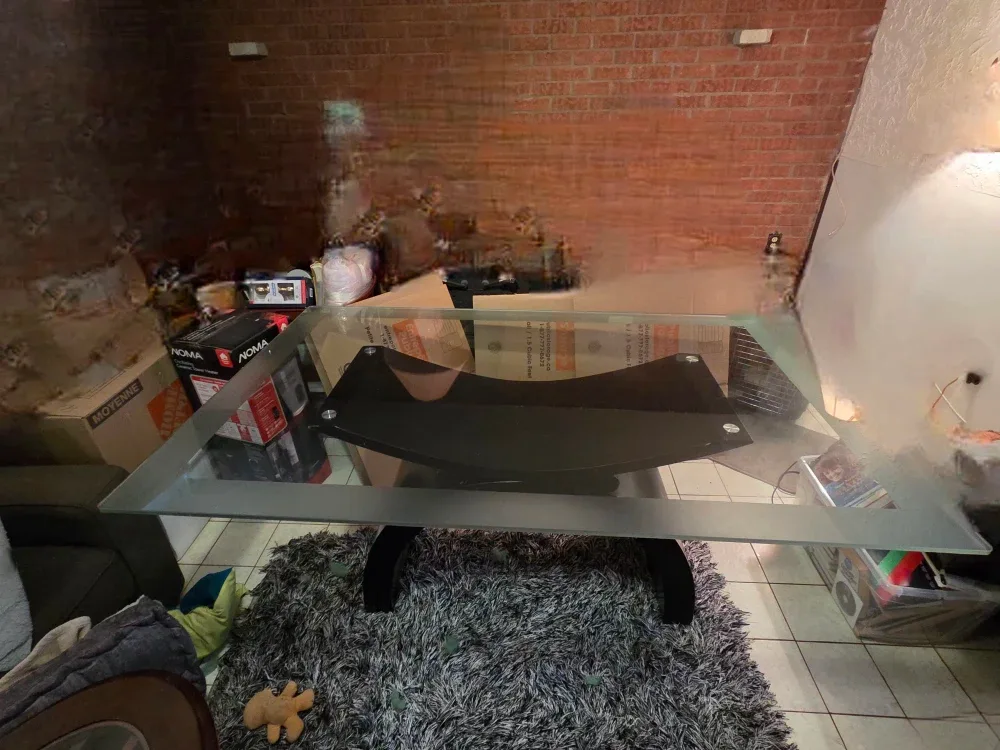 Glass Top Coffee Table with Modern Base image indicator(2)