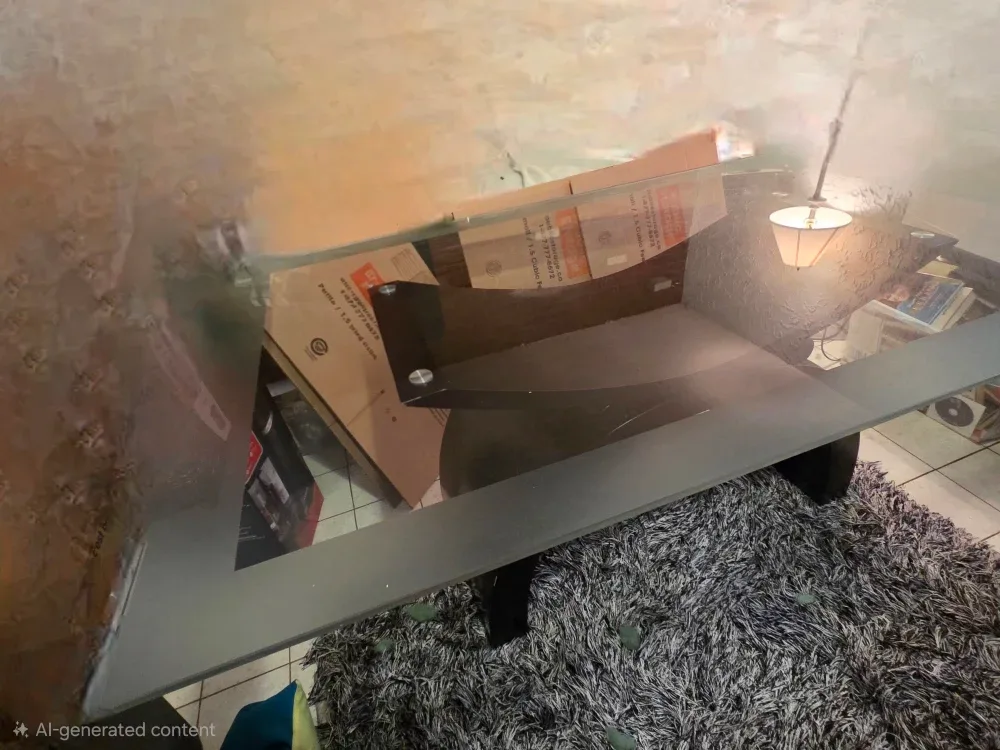 Glass Top Coffee Table with Modern Base image indicator(4)