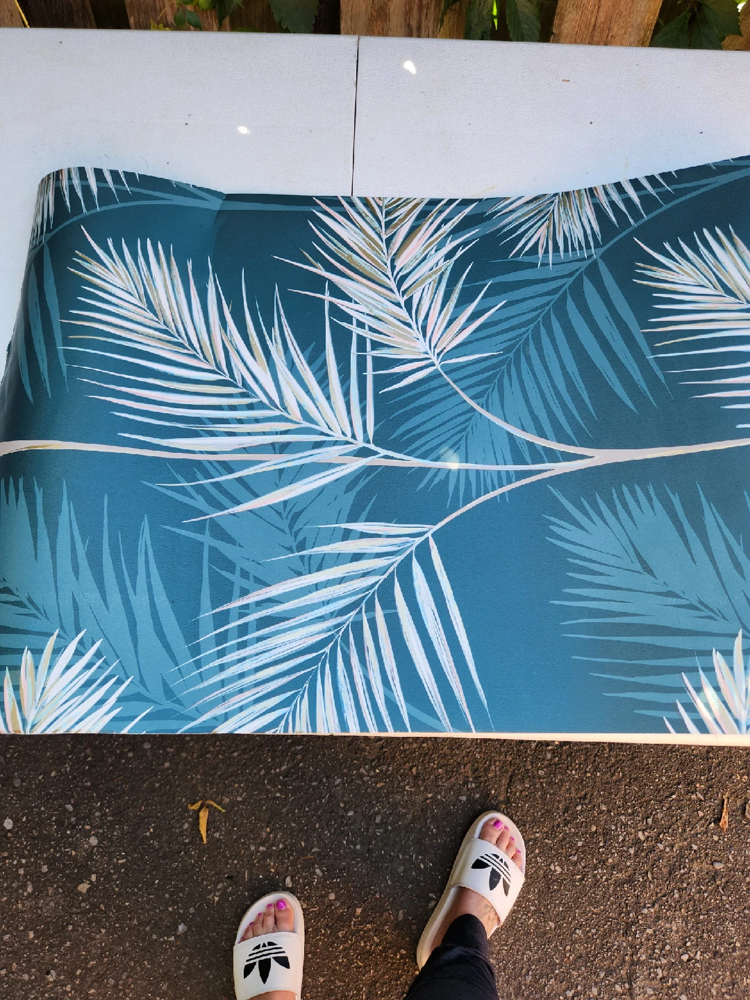 Tropical Palm Wallpaper Roll - Teal - photo 2