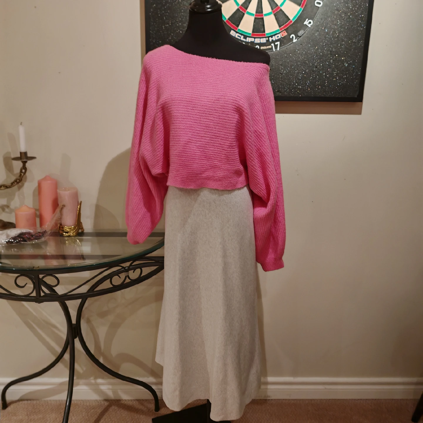 ZaraGrey Knit Midi Skirt