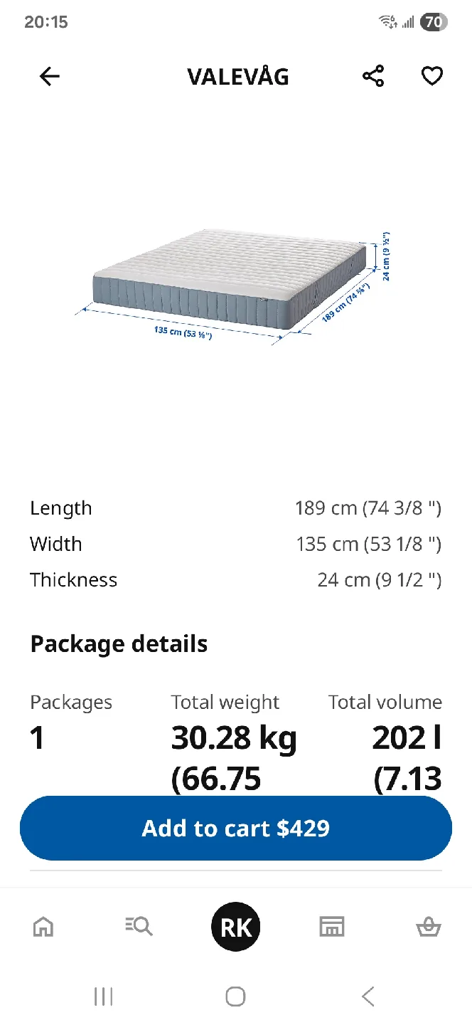 IKEA Full Size Bed Frame & Mattress image indicator(2)