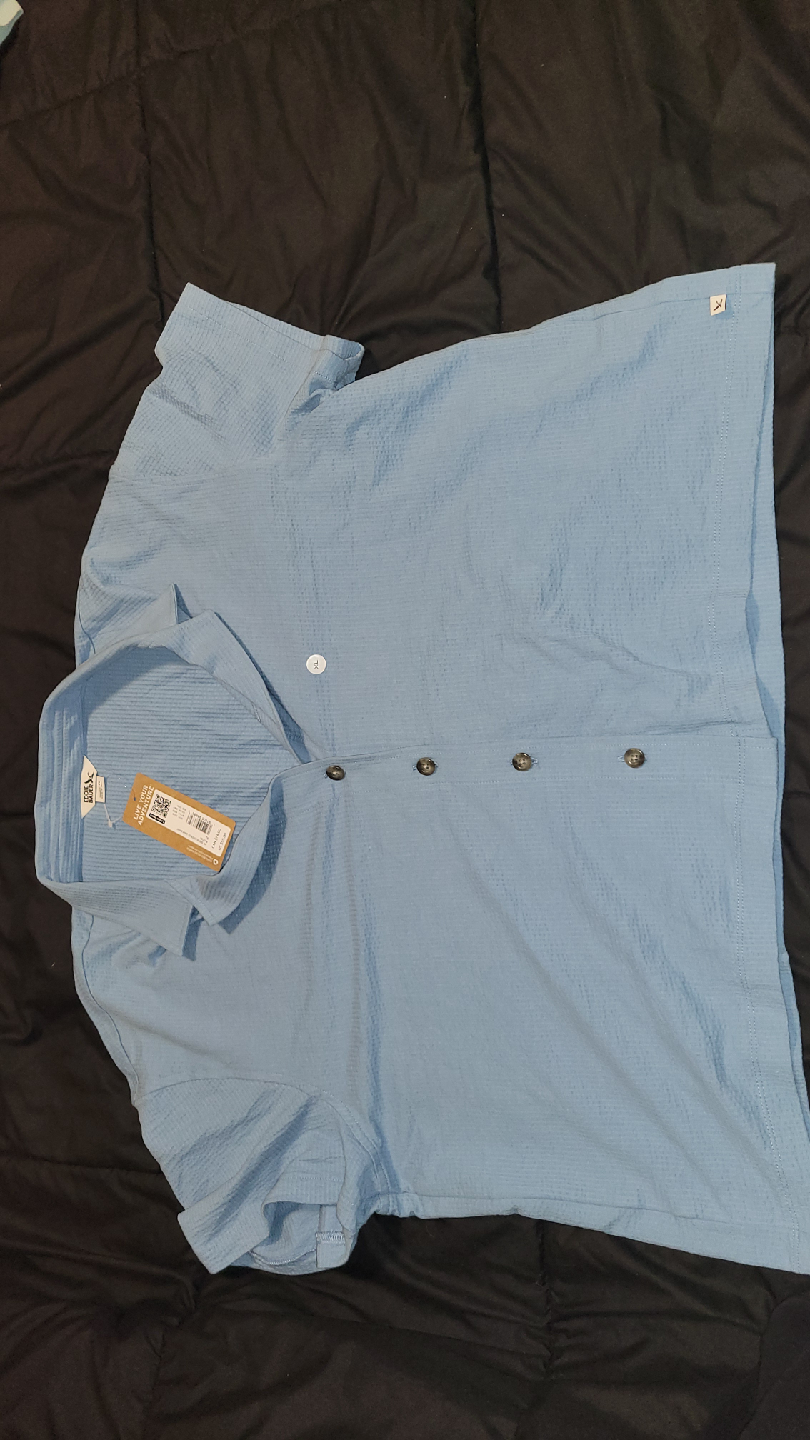Eddie Bauer Wrinkle-Resistant Seersucker Camp Shirt - XL