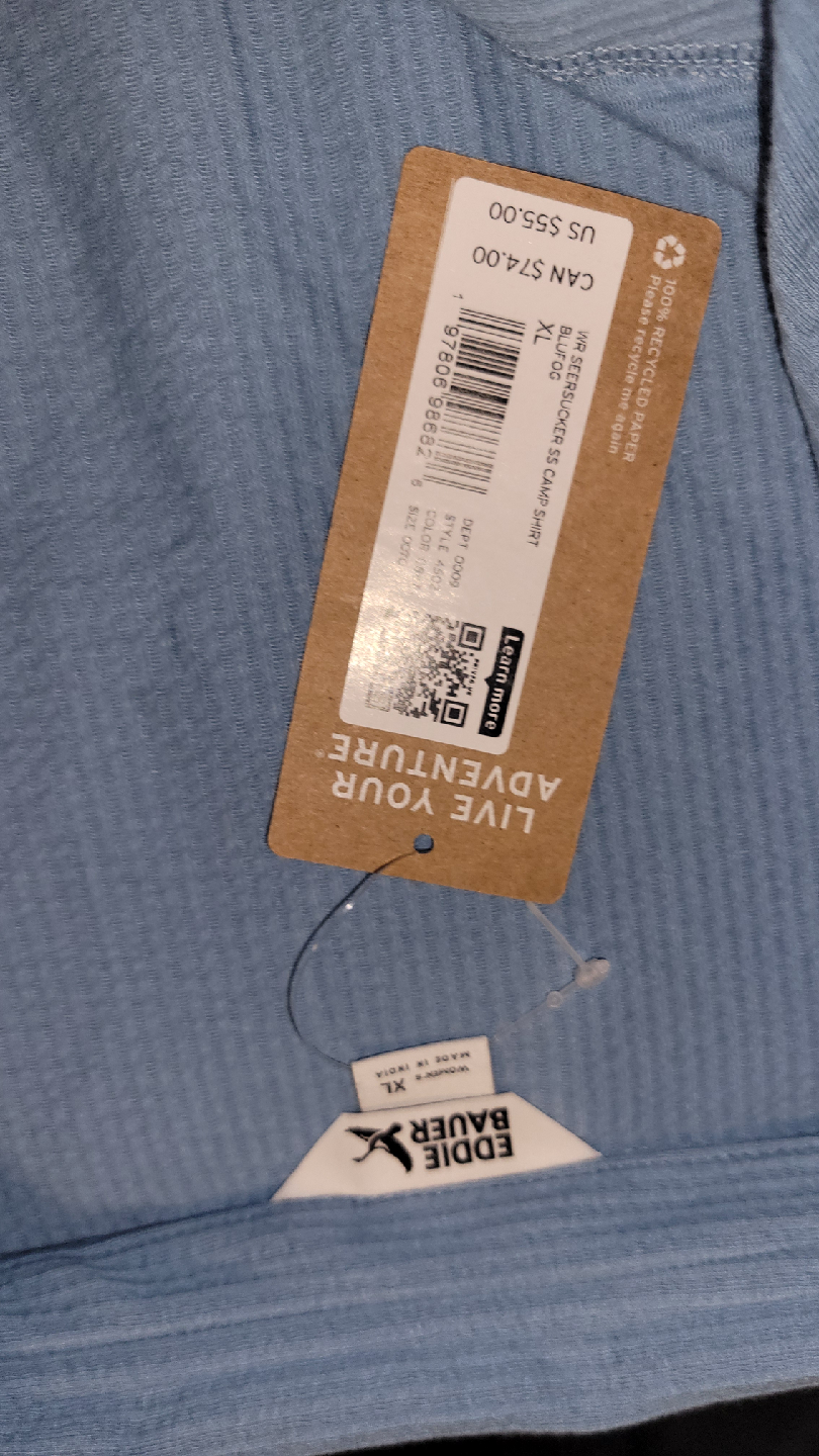 Eddie Bauer Wrinkle-Resistant Seersucker Camp Shirt - XL - photo 2