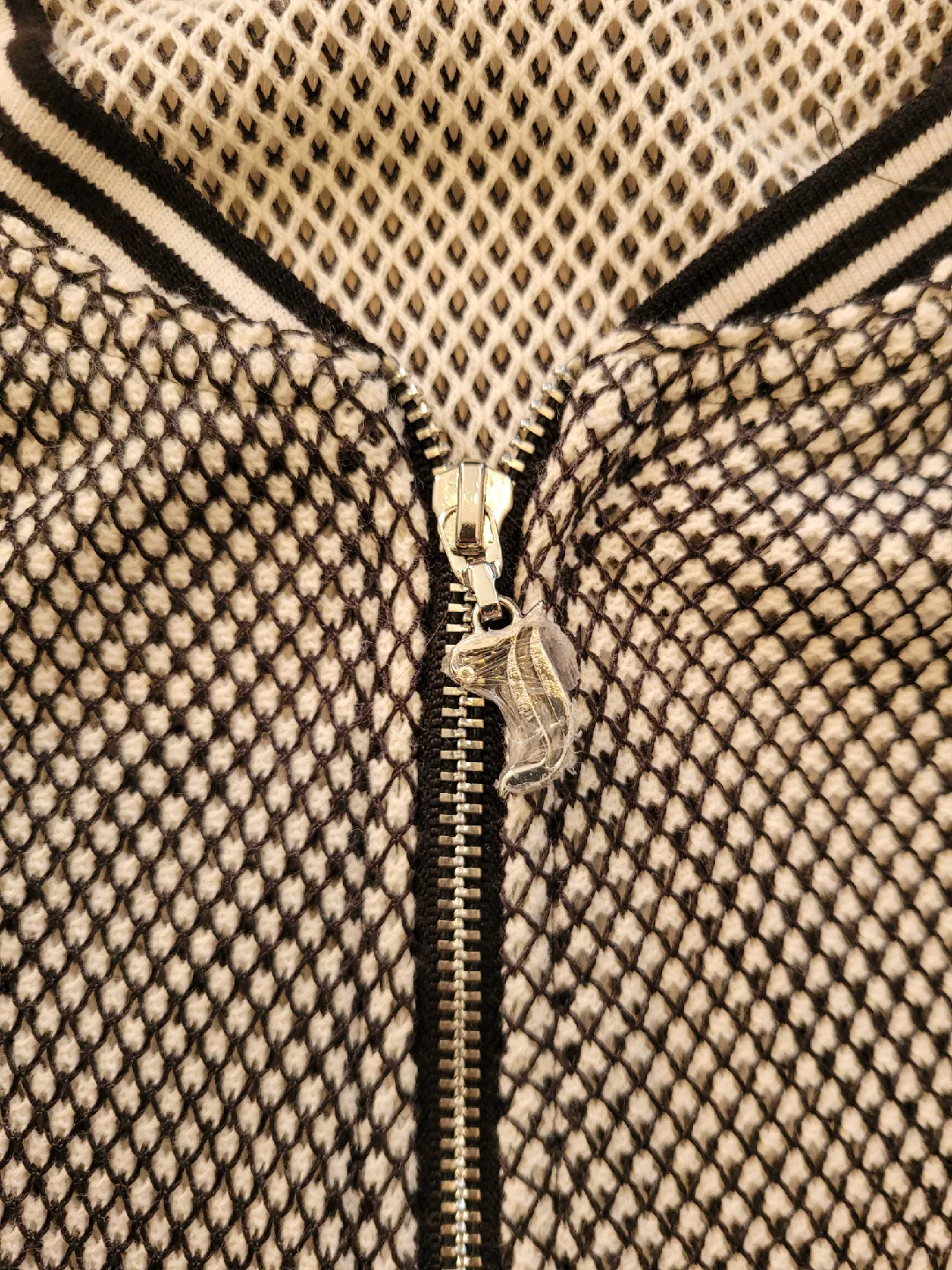 Juicy Couture Black & White Mesh Jacket - Size L image indicator(2)