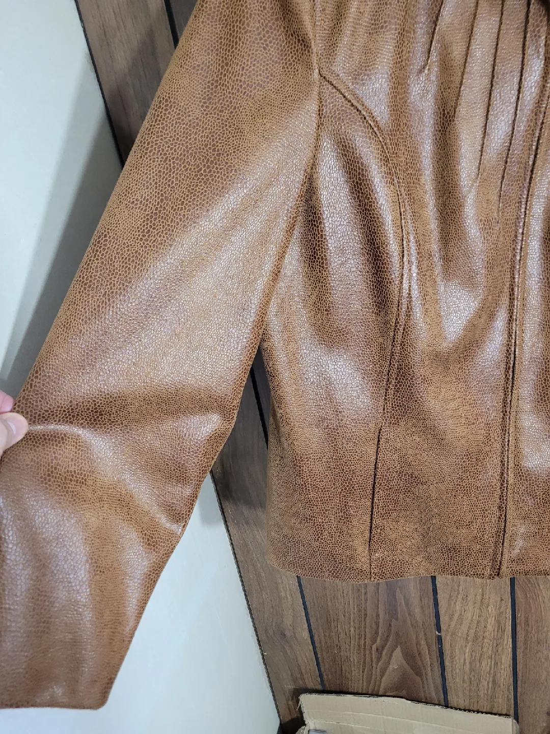 Allison Daley Brown Faux Leather Jacket - Size 12 image indicator(2)