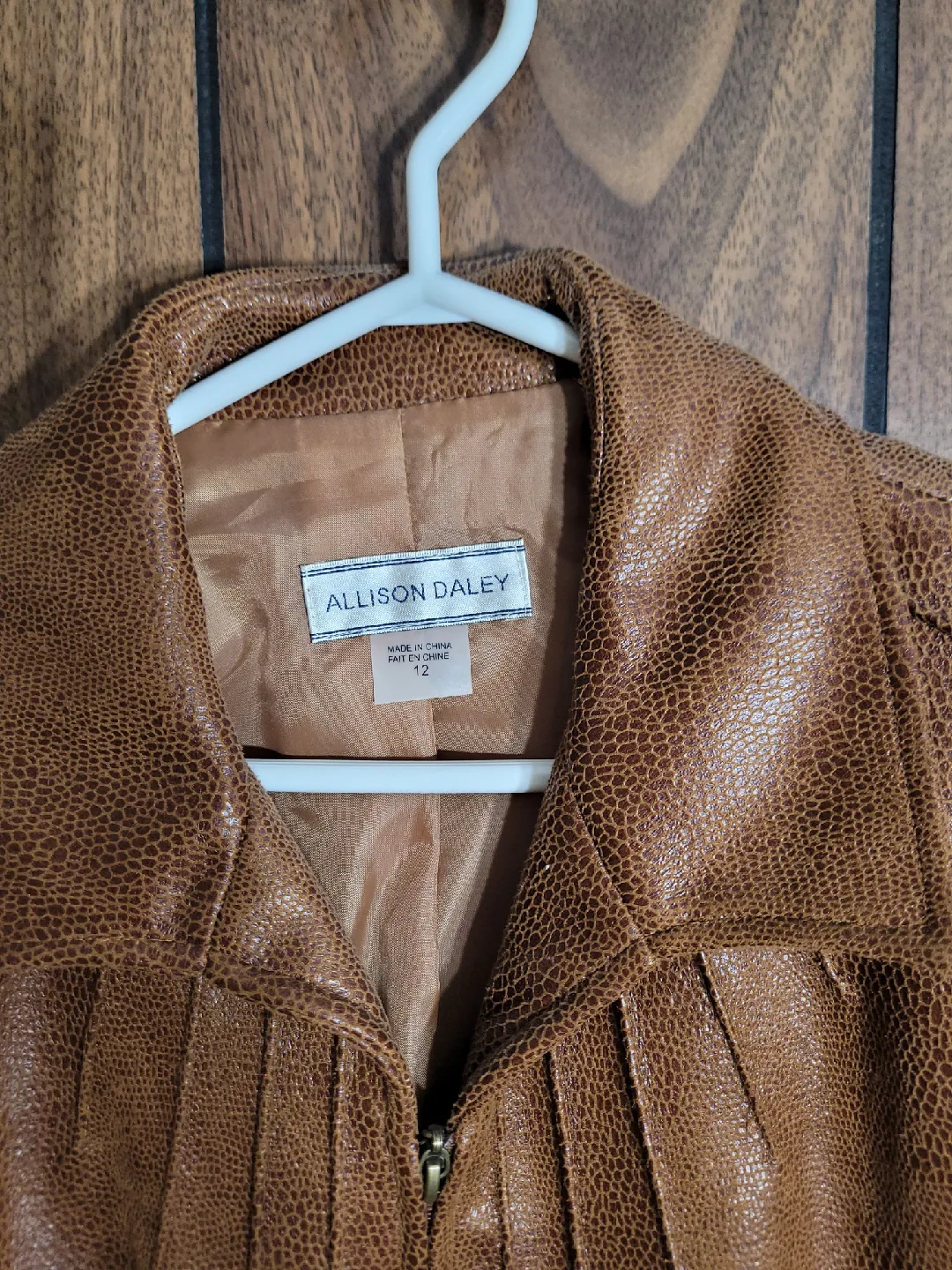 Allison Daley Brown Faux Leather Jacket - Size 12 image indicator(3)