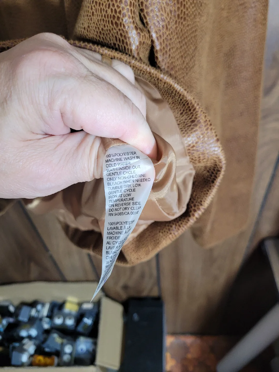 Allison Daley Brown Faux Leather Jacket - Size 12 image indicator(4)