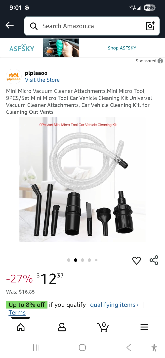 Mini Micro Tool Vacuum Cleaner Attachments, 9pcs