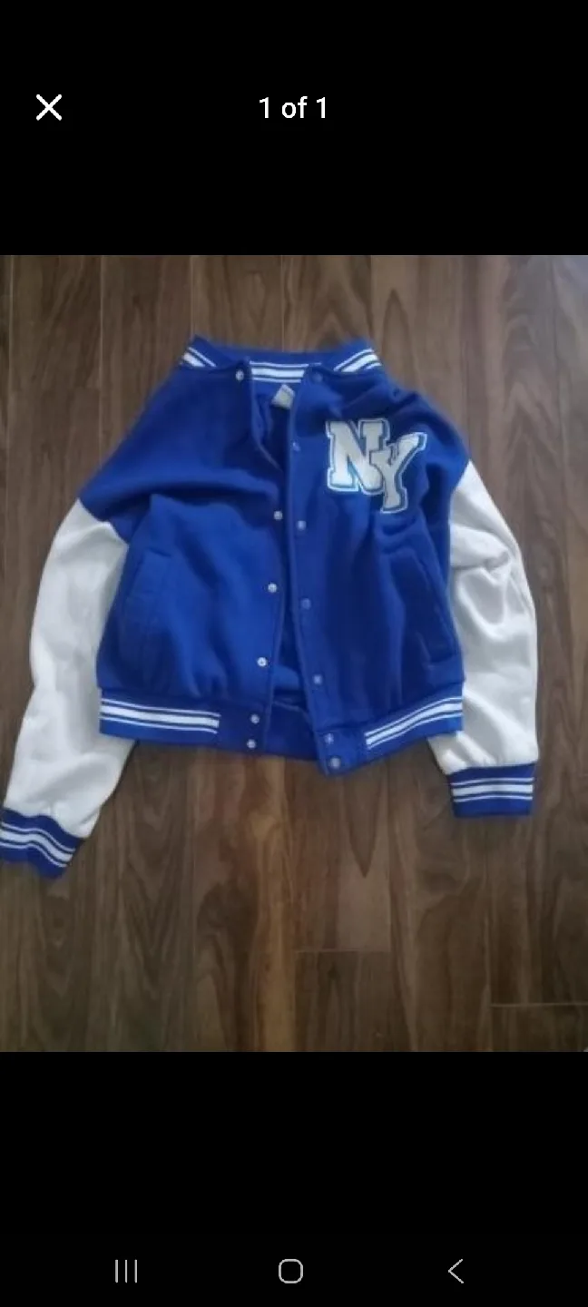 Varsity Jacket - Blue & White - Size Unknown