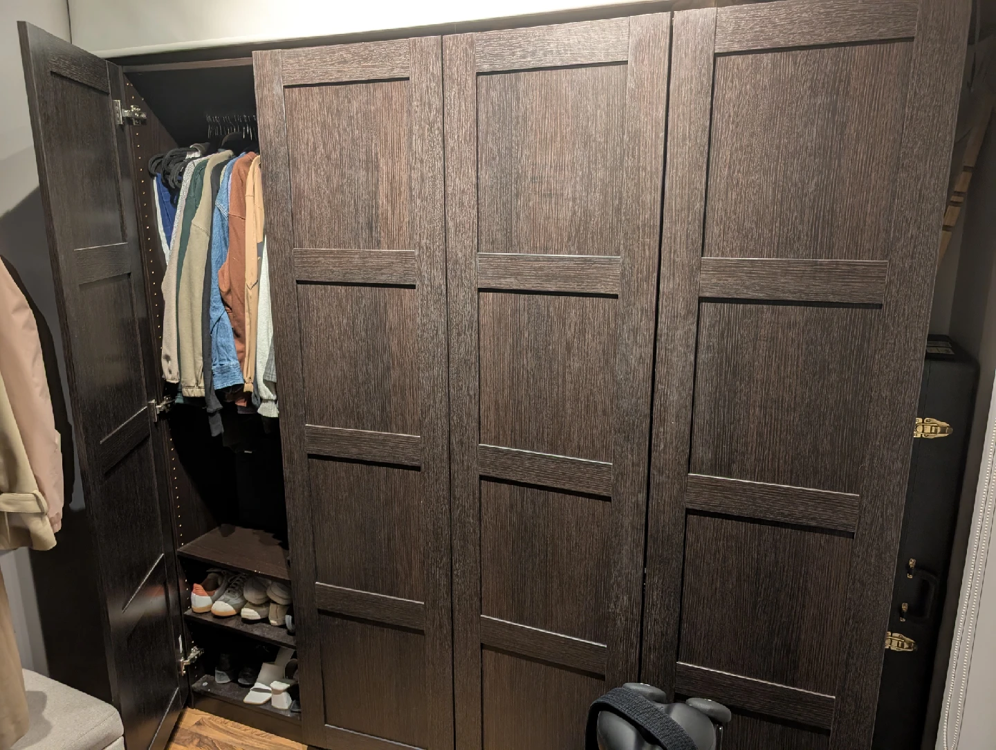 Dark Brown Wardrobe Closet (price reflects 1 closet,) - photo 3