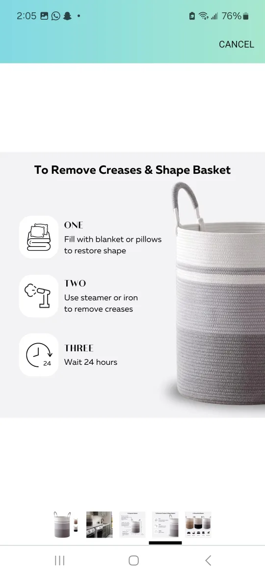 Large Grey & White - Black & White Household Basket - 58L image indicator(4)