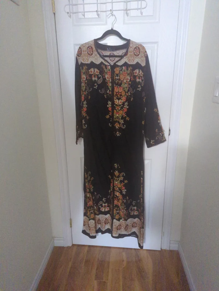 Long sleeve patterned dress image indicator(8)