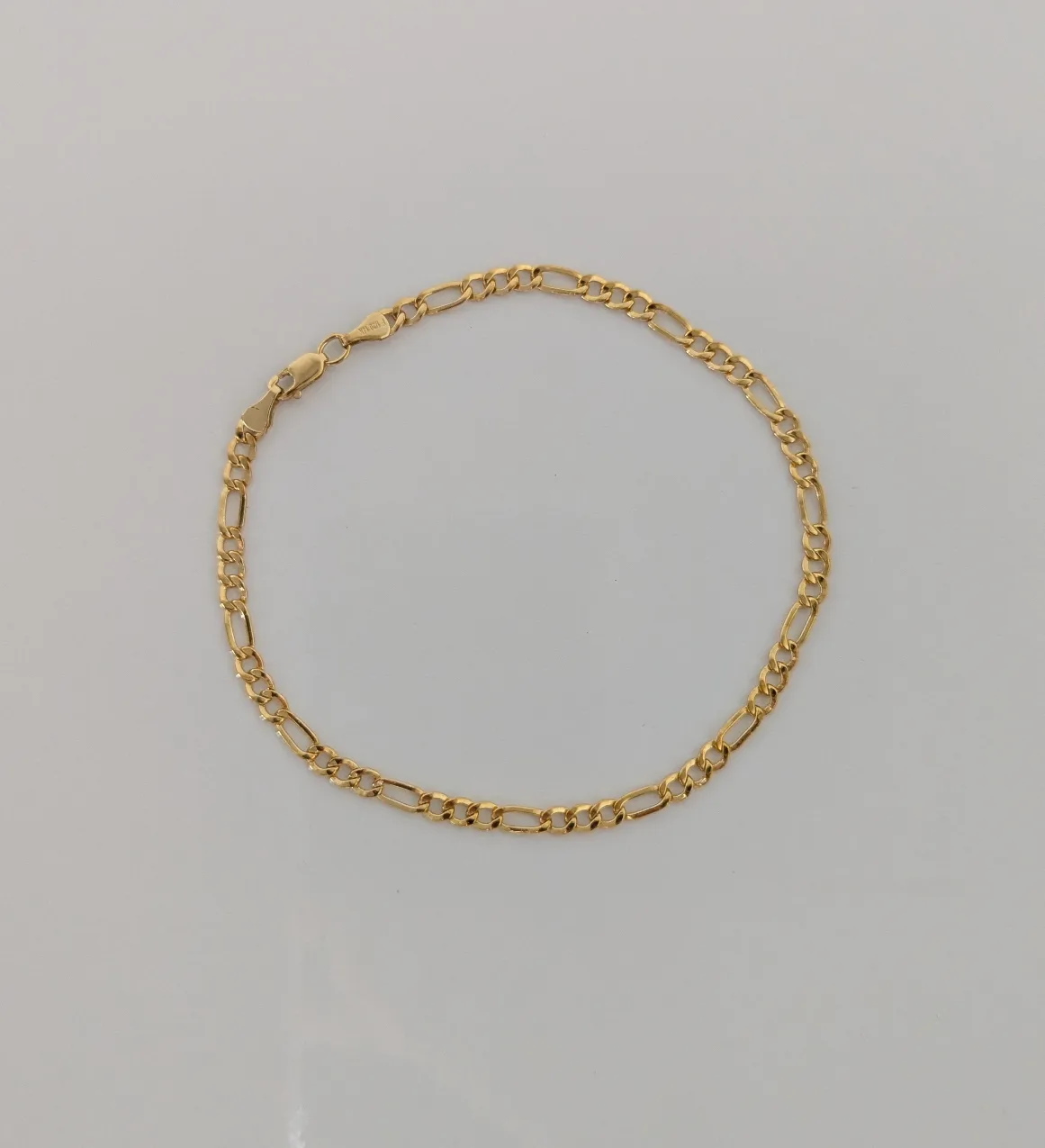 14k Yellow Gold Filled Solid Figaro Link Bracelet image indicator(2)