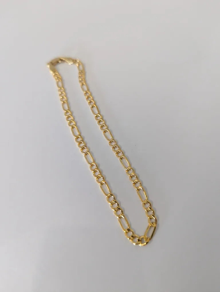 14k Yellow Gold Filled Solid Figaro Link Bracelet image indicator(5)