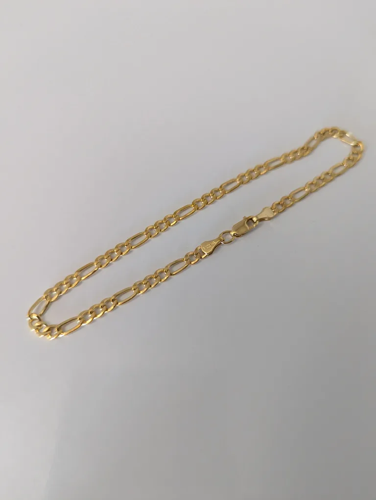 14k Yellow Gold Filled Solid Figaro Link Bracelet image indicator(6)