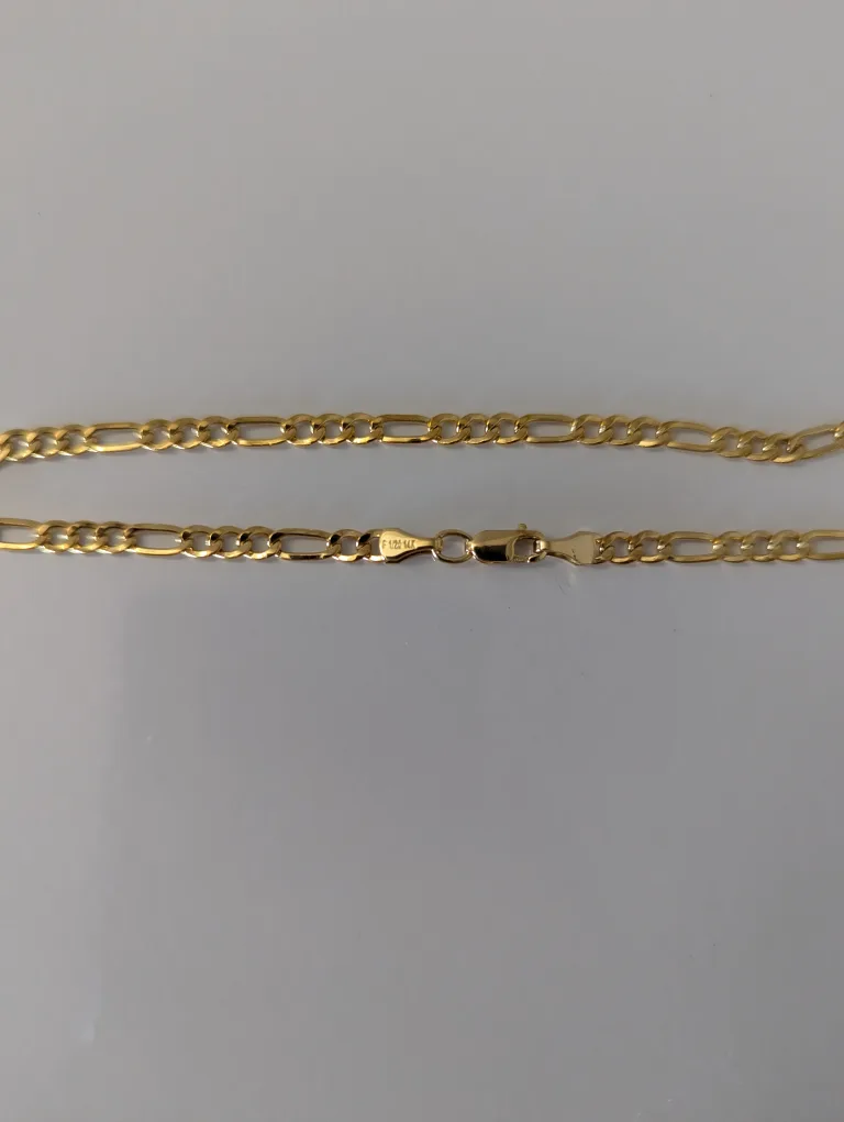 14k Yellow Gold Filled Solid Figaro Link Bracelet image indicator(7)
