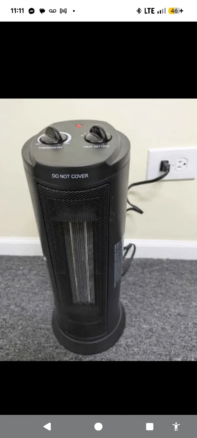 Black Oscillating Tower Heater thumbnail