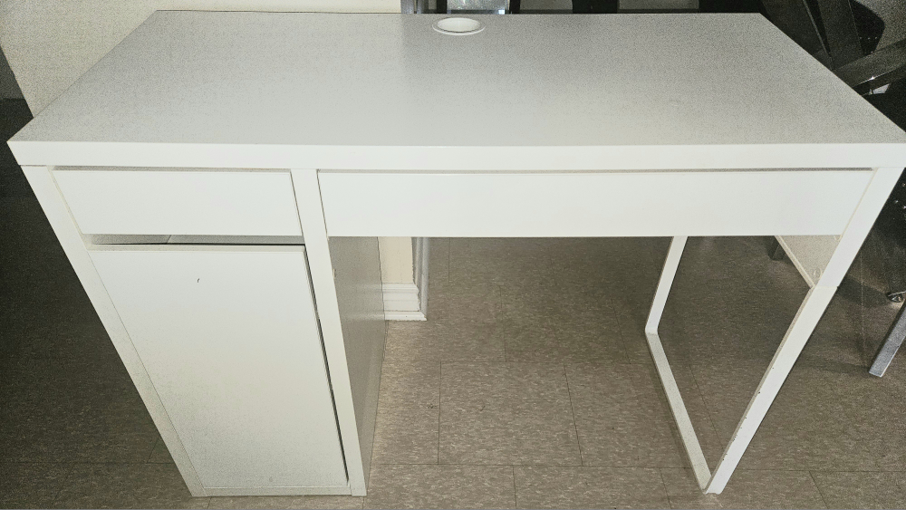 White Desk with Drawers & Cabinet