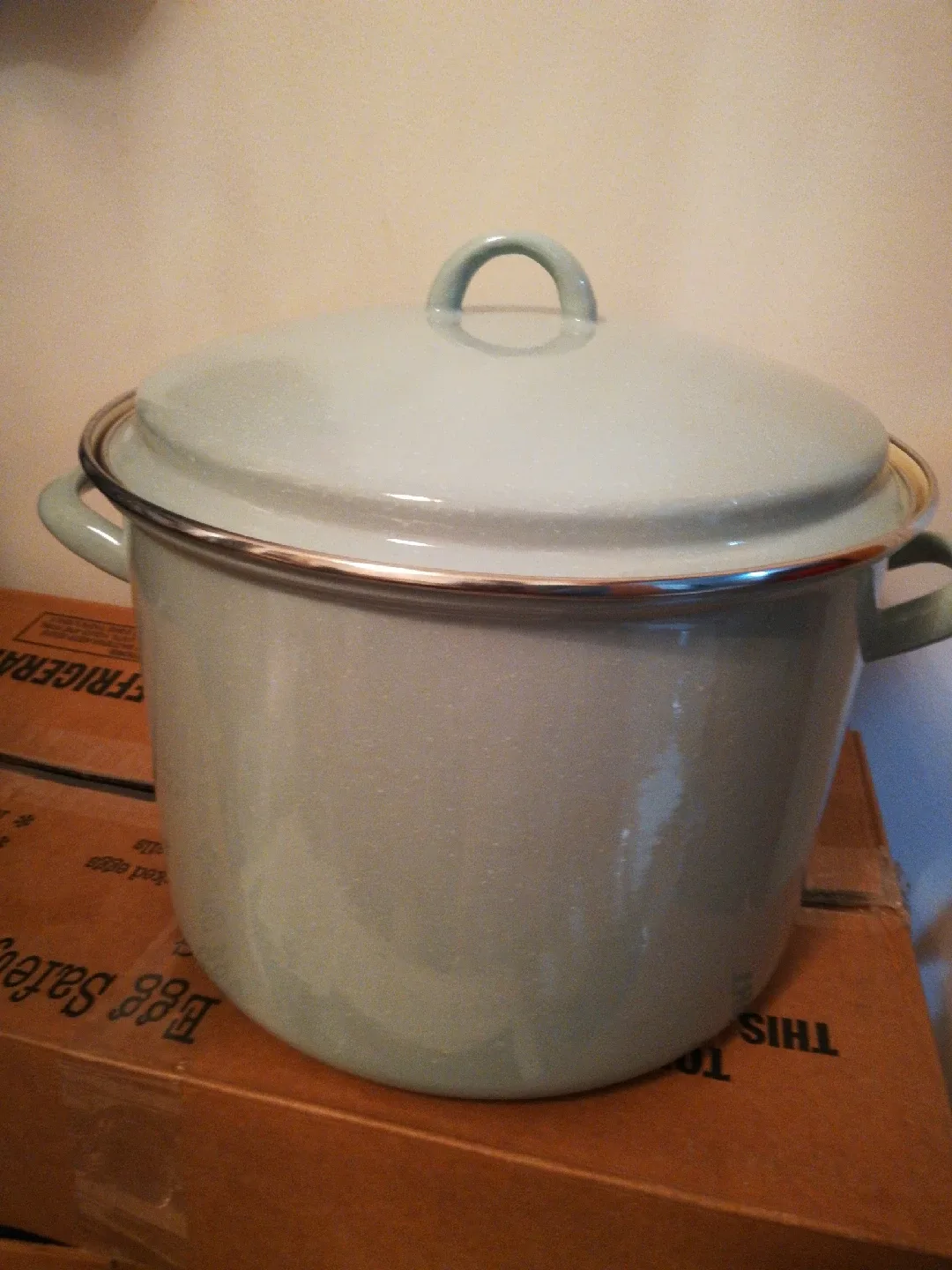 Vintage Graniteware Stock Pot with Lid